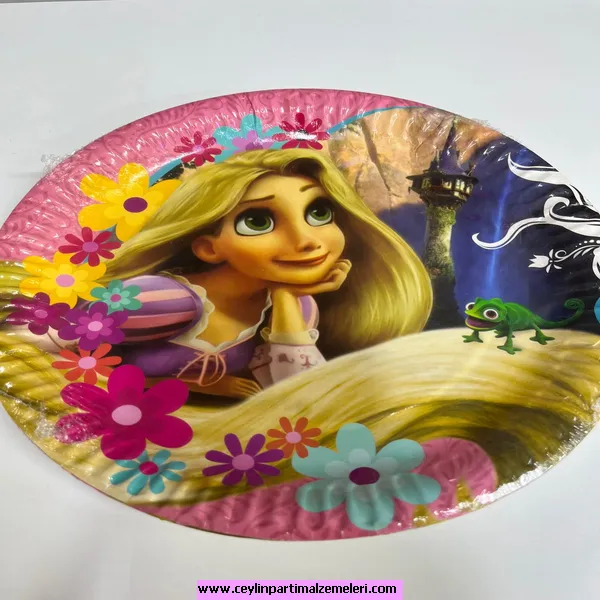 Rapunzel Temalı Karton Tabak